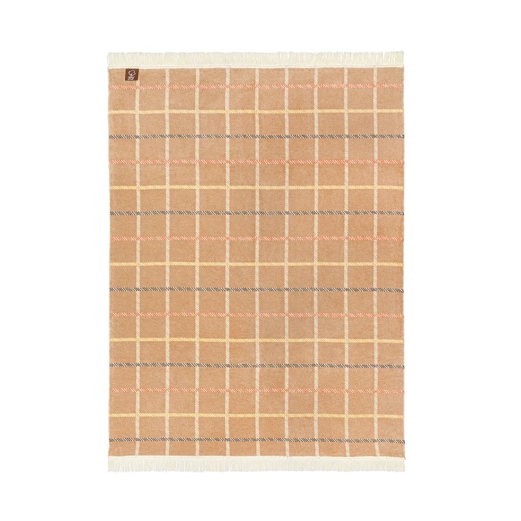 2 strona Koc Bawełniany 150x200- Jesienna krata- dwustronny